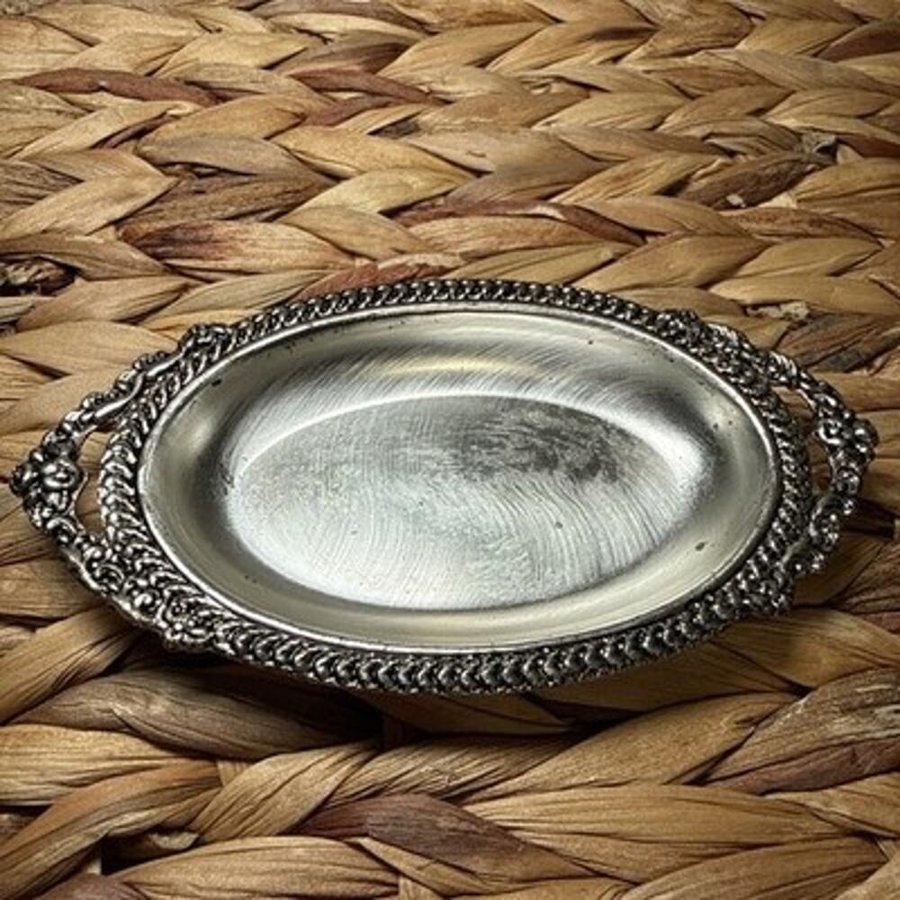 Vintage Italy M Pelino Sulmona ARG 1000 Silverplate Confetti Bonbon Dish 4.5"
